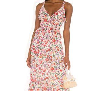ASTR the Label Wildflower Ruffle Cutout Midi Dress